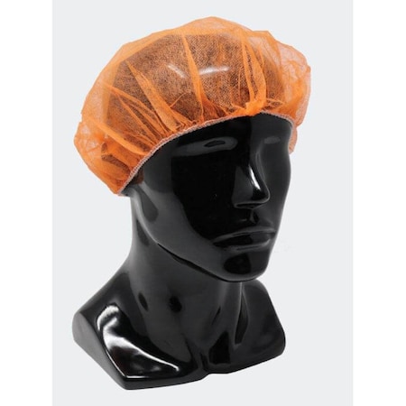 Umbo 24in Pleated Bouffant Cap - Orange, 1000/CS, 1000PK H204-24T